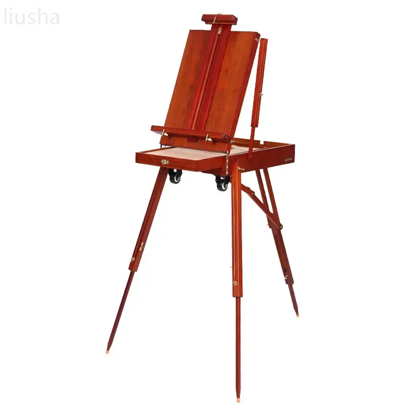 FOR gaku tie rod type picture box Italian beech wood sketch portable oil painting box portable oil easel travel with wheels