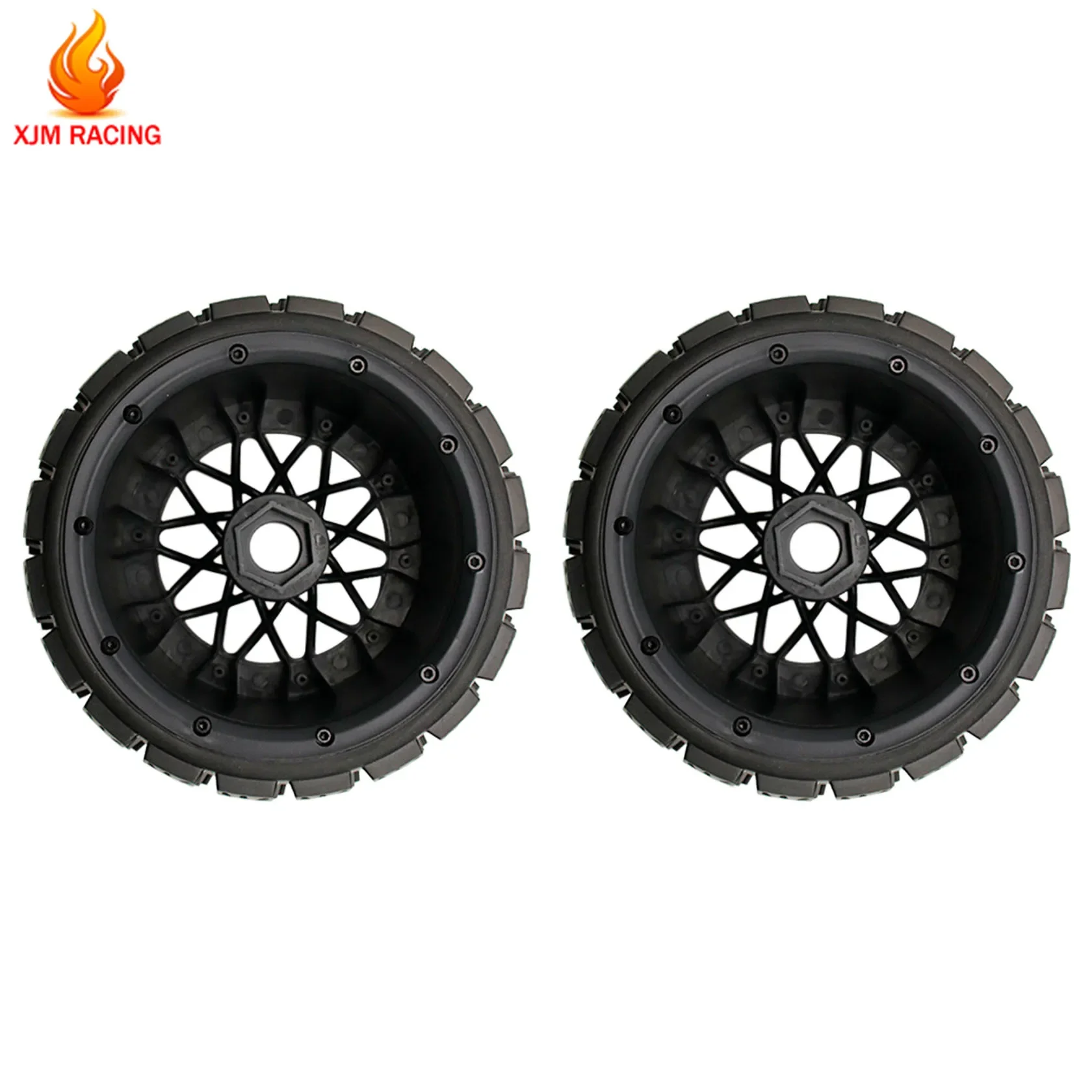 FLMLF Set Di 2 Pneumatici Sabbia Per Auto RC 1/5 Baja 5B 5T 5SC – Ruote Paddle Con Attacco Esagonale 24mm, Dimensioni 190x90mm - 2