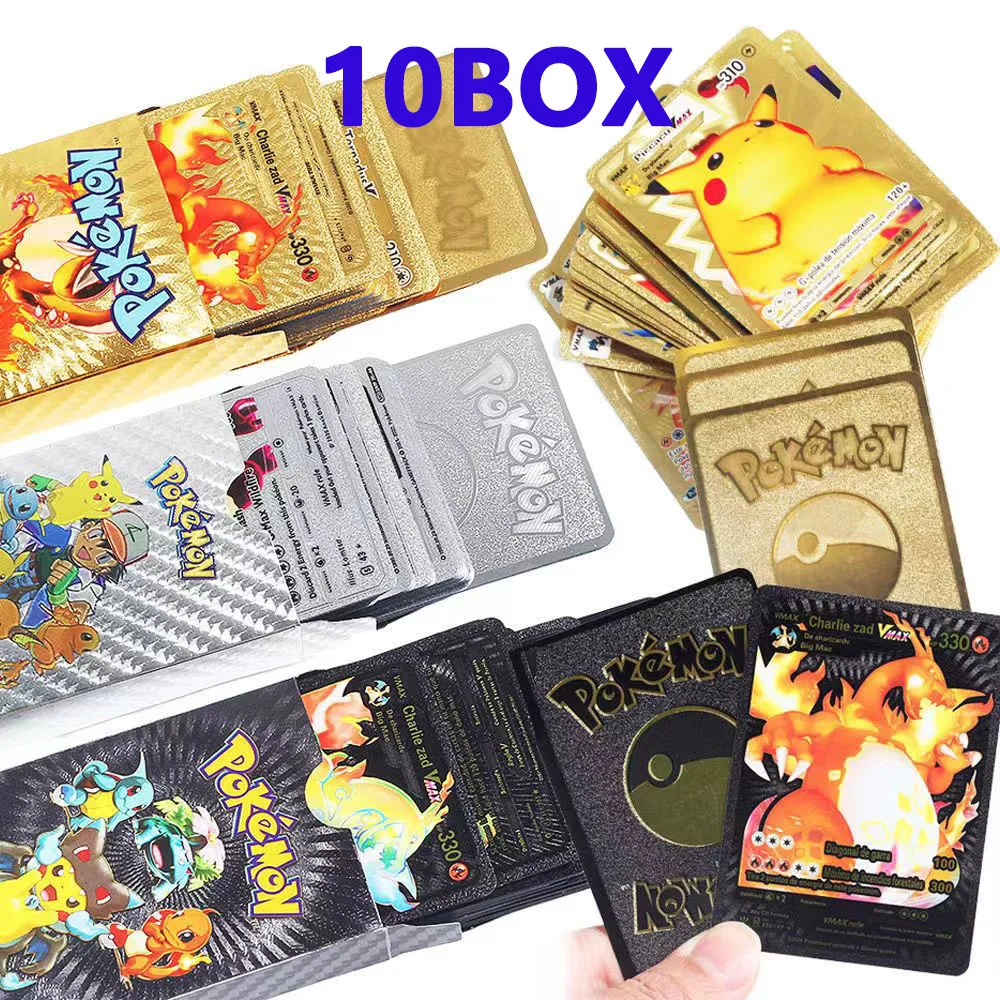 boite-de-cartes-pokemon-en-metal-localite-et-argente-carte-d'massage-vmax-gx-collection-rare-charizard-pikachu-entraineur-de-combat-10-pieces-550-pieces