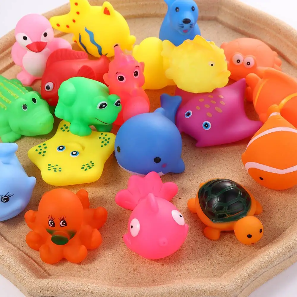 

Cute Soft Children Sound Squeaky Squeeze Animals Baby Bath Toys Bath Toys Swimming Water Toys Float Shower Toy