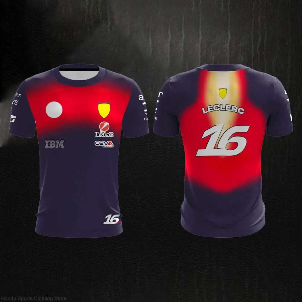 2026 Summer Outdoor Extreme Sports Racing Competition Racing Team LECLERC 16 Drivers Followers T-shirt Fitness Short Sleeve