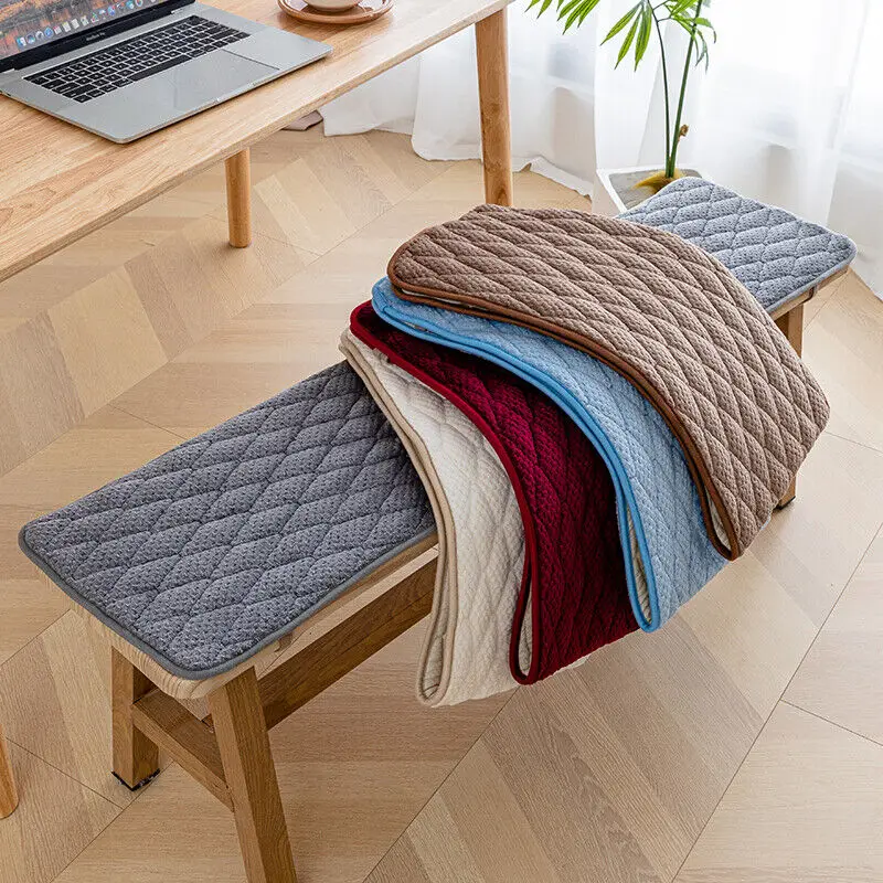 

Thickened Plush Bench Cushion Mat Long Sofa Stool Seat Pat Non-Slip Autumn Winter Long Padded Bed End Cabinet Mat New