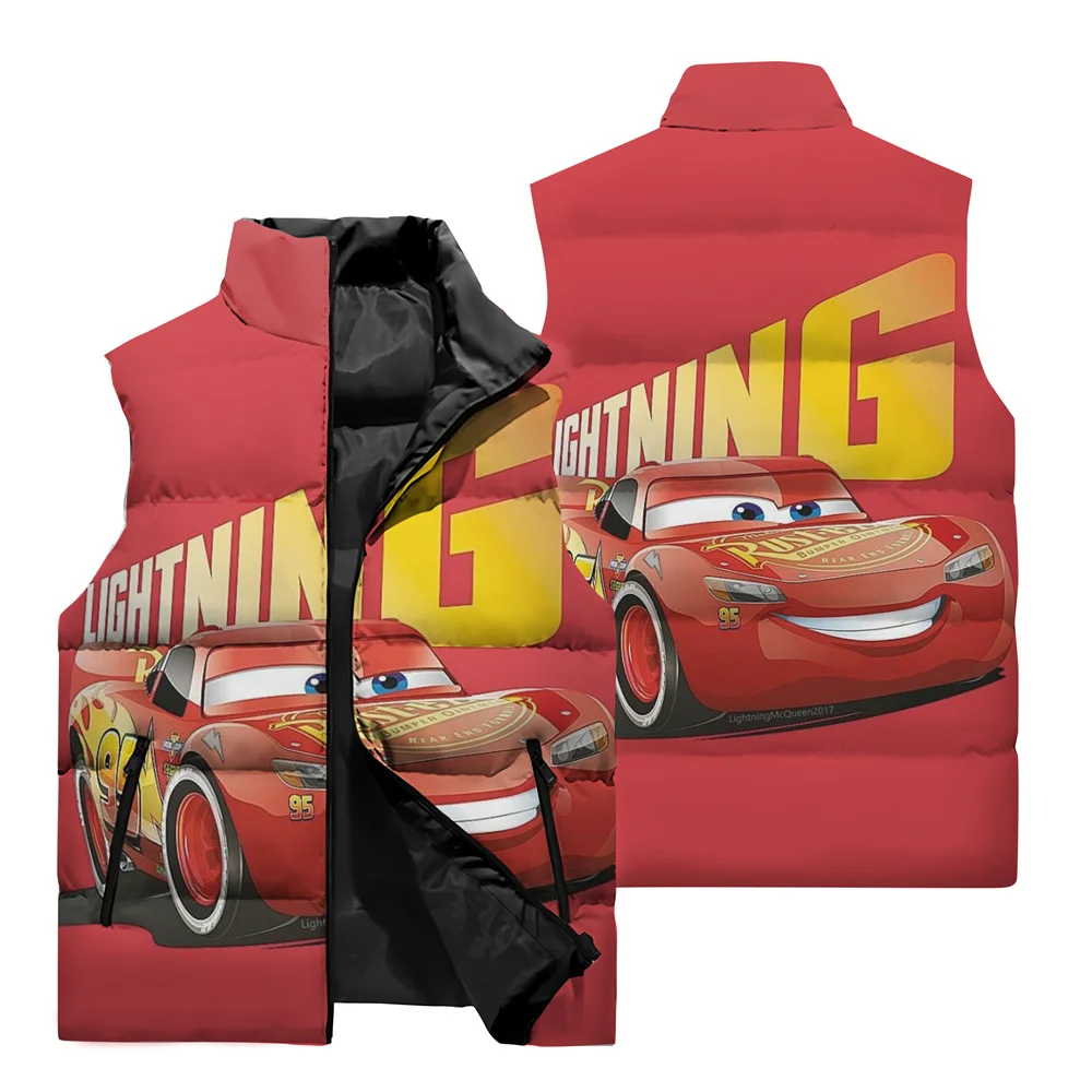 thumbnail image 1 of Chaleco de moda para hombre, chaqueta sin mangas con estampado 3D de Disney Cars, chaqueta cálida para montar en motocicleta al aire libre, chaqueta para hombre, cortavientos, 1 of 4