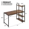 Mesh Gaming Desk Chair Set with Bookshelf Z-Shaped Modern Office Desk and Chair Easy to Assemble Sturdy Steel Frame Adjustable 3