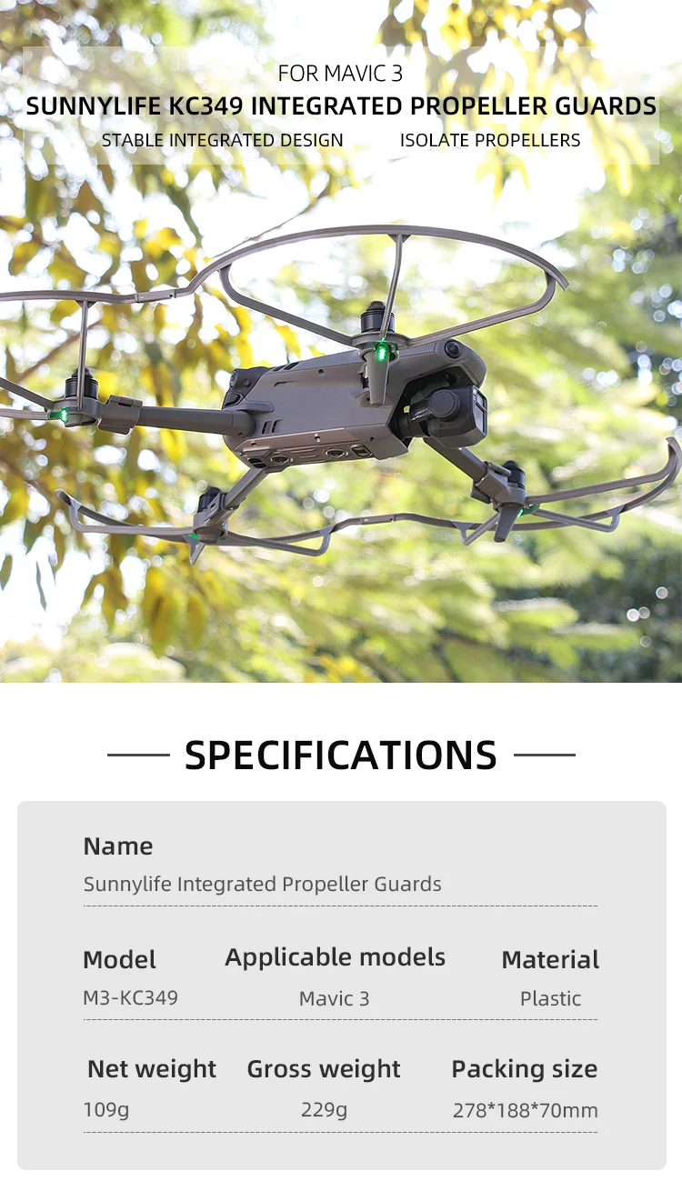 Sunnylife Integrated Propellers Guard Protector Shielding Rings