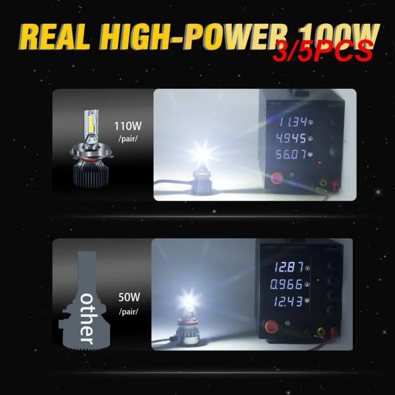 

H4 6000K Positive White Light 12V LED Bulb 55W 12000 LM F4 Double Copper Tube Super Bright High Power LED Headlights