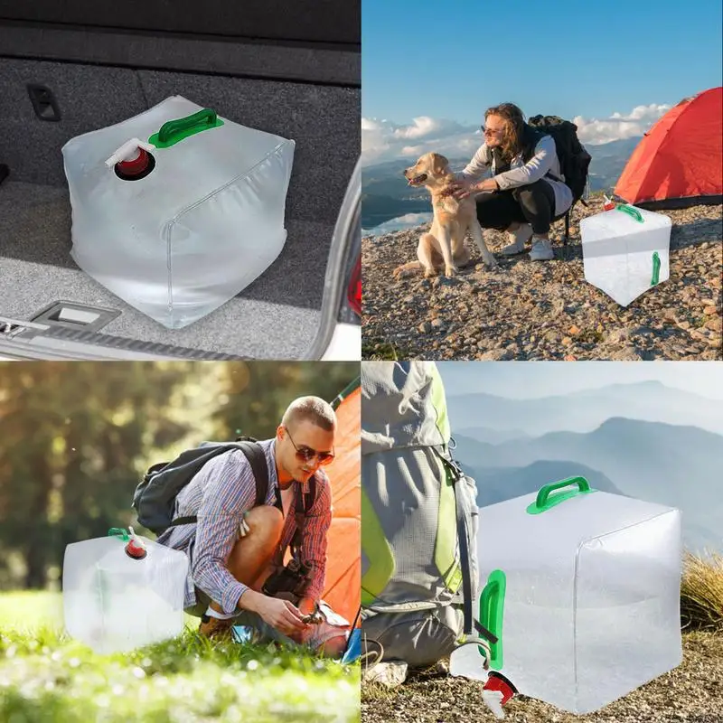 Sports Water Bag 5/10/20L Foldable Portable Drinking Water Bag Outdoor Camping Hiking Water Storage Bag Thickened Large Capacity Container