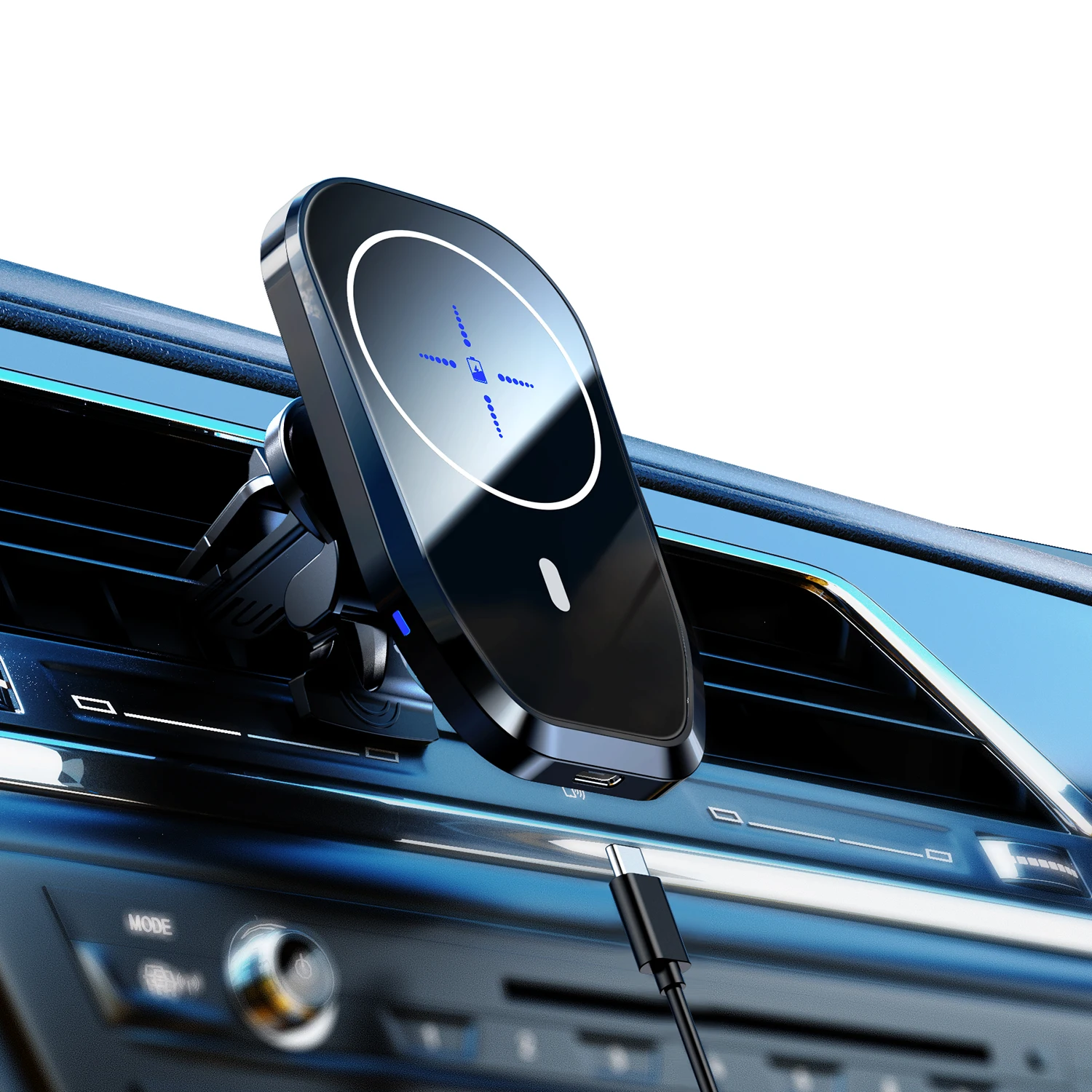 Magnetic Wireless Chargers for Car, Air Vent Stand, Phone Holder, Mini QI Fast Charging Station, iPhone 12, 13, 14 Pro Max,