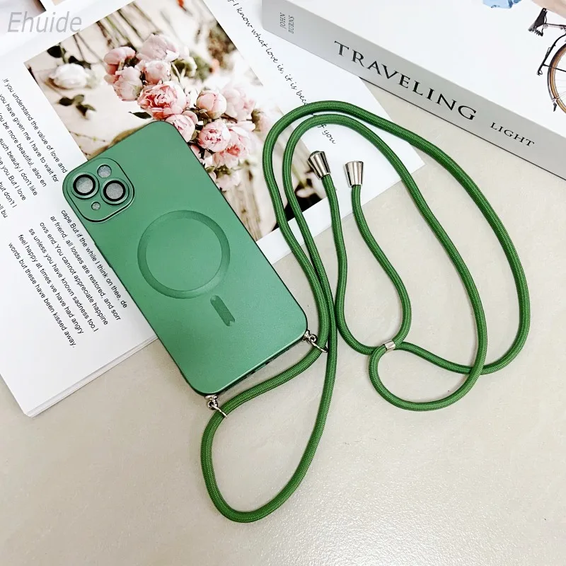 Enhanced Crossbody Magnetic Case with Soft TPU and Camera Protection