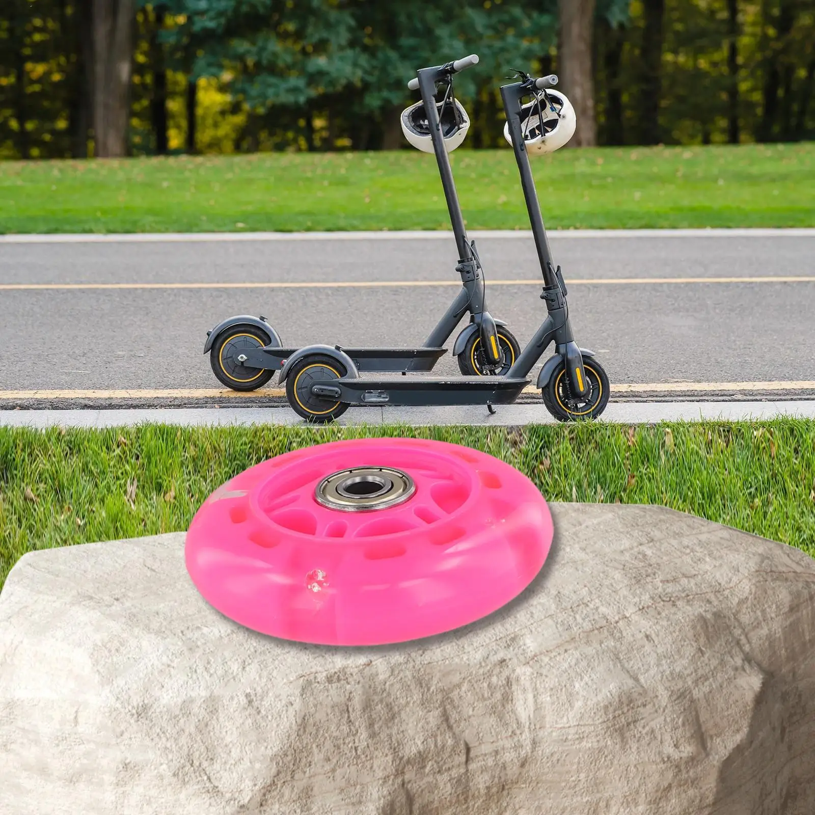 Flash Wheel Mute Wheel Flashing Light Car Toy Children Scooter Flashing Lighting Accessories 1PC
