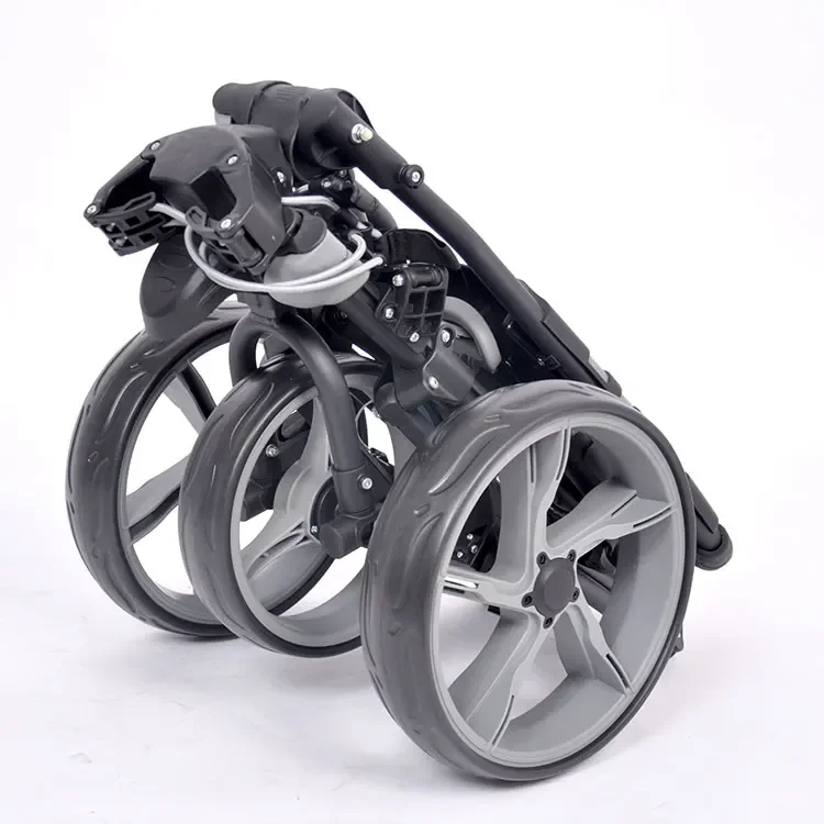 quick fold 3 wheels Standard Push Golf Trolley with umbrella holder