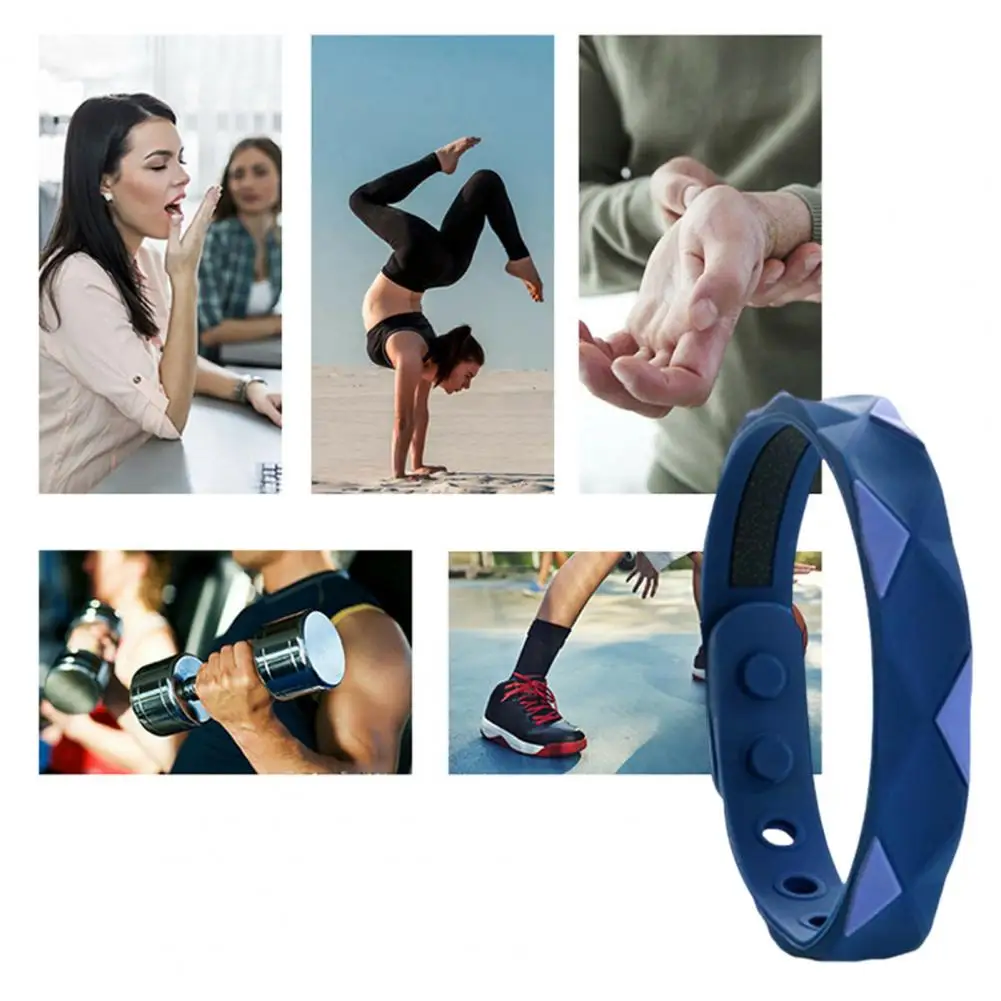 Sugar Regulator Bangle 6-Hole Adjustment Wrist Strap Portable Sports Wear Pain Relief Silica Gel Anti-static Bracelet Negative I