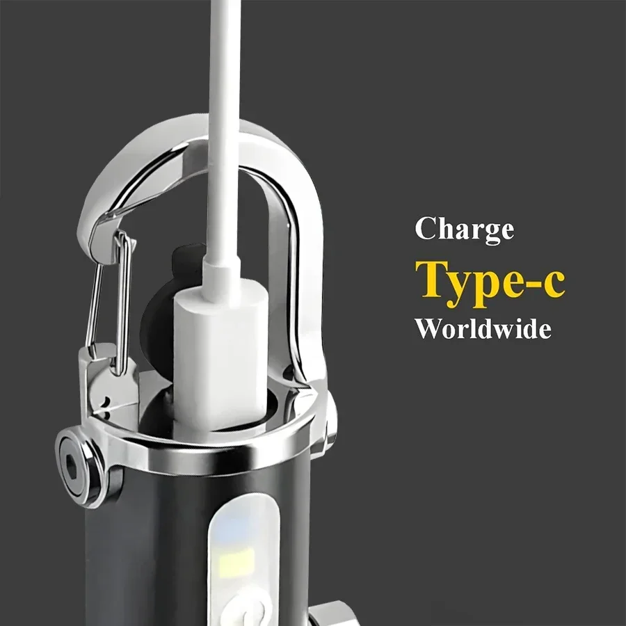 portable flashlight Rechargeable Keychain Flashlights 800LM EDC COB Work Light Torch Ultra Bright Mini for Searching Hiking