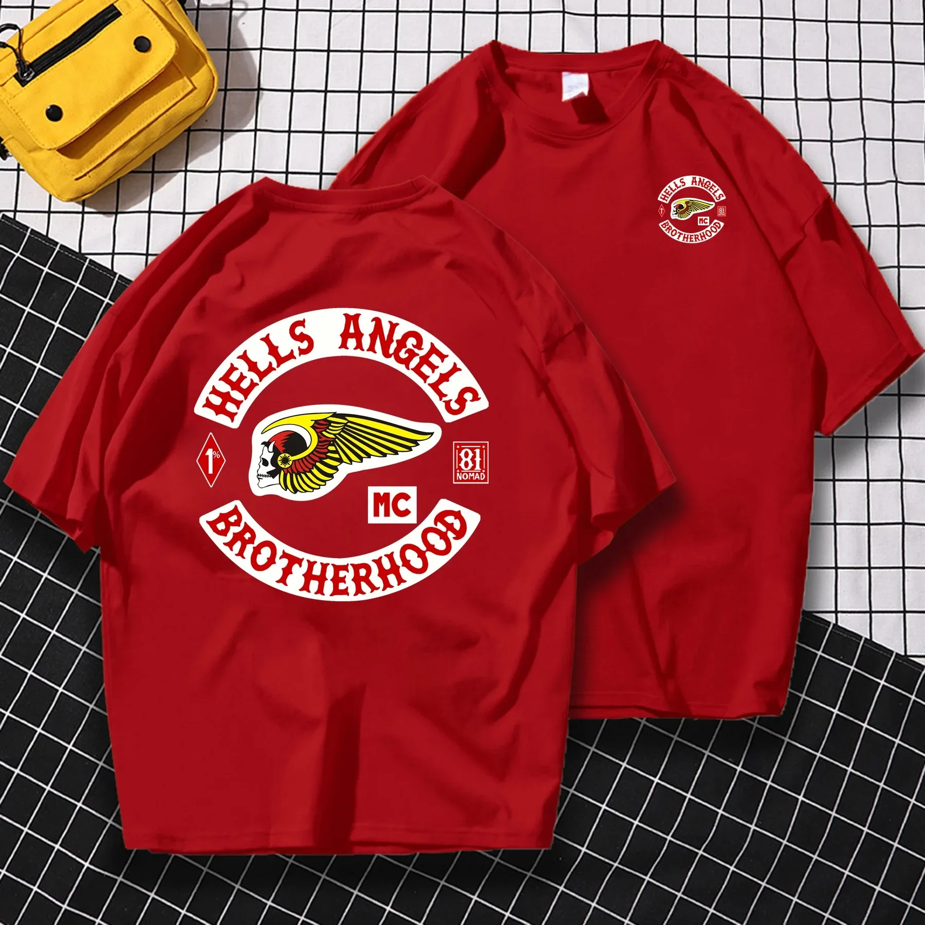 Summer Pure Cotton Tee Male T Shirt Casual Oversized Hells Angels Brotherhood Motorcycle Club T-shirt Men T-shirts Graphic S-4XL Cotton T Shirt