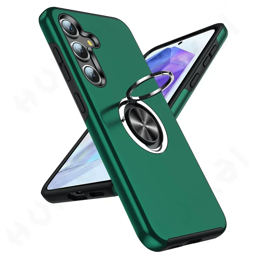 Durable Metal Ring Holder Armor Bumper Shockproof Case