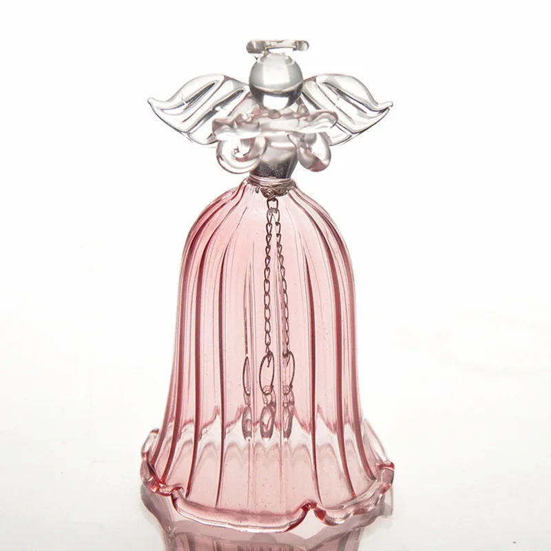 

Бесплатная доставка, 12 шт./упак. 5*8 см, маленький размер, Розовый стеклянный Ангел, ветровка, украшение для дома, вешалка для рождественской елки, подарок другу, колокольчик