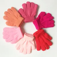 For 1-3 Years Unisex Children Boys Girls Winter Keep Warm Thick Gloves Kids Mitten Full Finger Wrist Gloves 1
