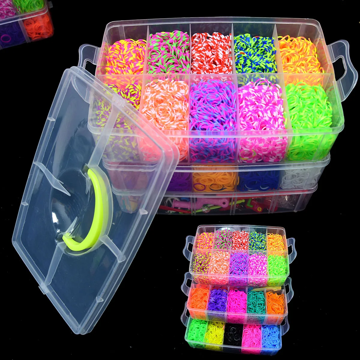 Rubber Bands Loom DIY Weaving Tool Box Creative Set Elastic Silicone  Bracelet Kit Kids Toys for Children Girls Gift 5 10