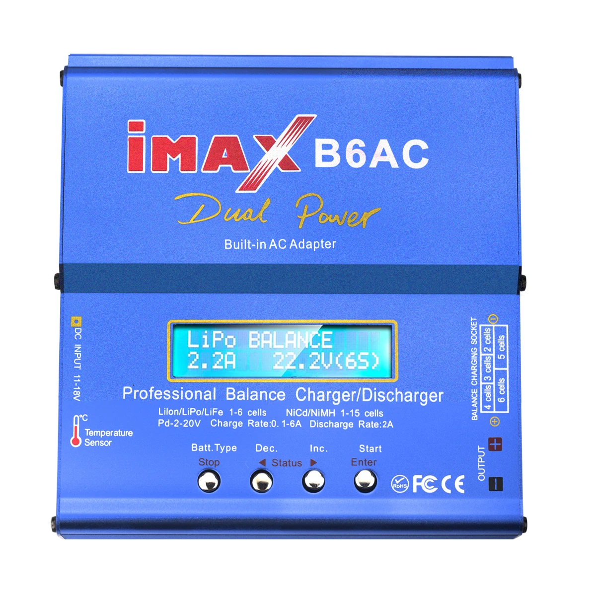 Caricabatterie RC 80W iMAX B6AC 6A Doppio Canale B6 AC Li-ion Nimh Nicd Lipo Batteria Schermo LCD Digitale Scaricatore Caricabatterie Bilanciato_voghion.com