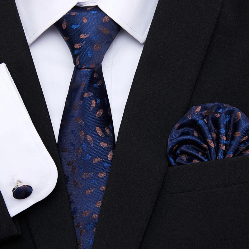 

Hot sale Tie Handkerchief Pocket Squares Cufflink Set Necktie Male Clothing accessories Polka dot April Fool's Day