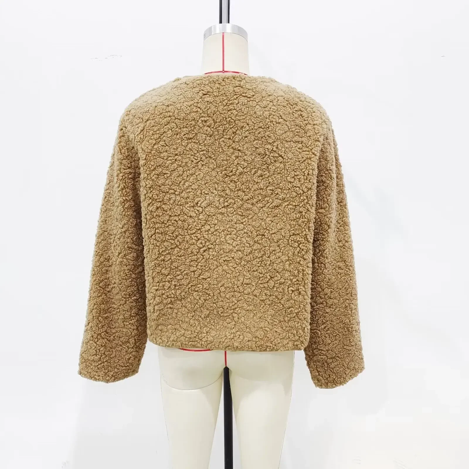 O-Neck Women's Winter Fleece Jackets for Women 2023 Front Zipper with Pockets Coats Female Long Sleeve Warm Outerwear