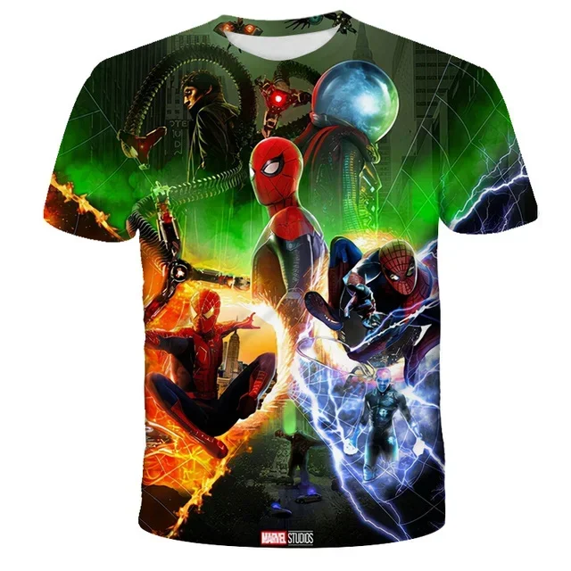 Summer Fashion 3d Print Spiderman Avengers T Shirt Kids Adults Casual T-shirt Children Boys Girls Cartoon Tshirt Clothing 2