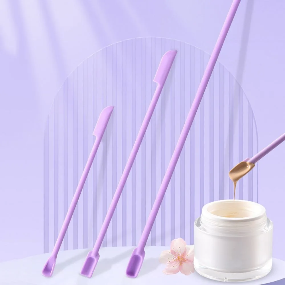 3Pcs Lengthened Silicone Scraper Double-head Cosmetic Jam Deep Bottle Scraper Product Silicone Mini Spatula Set Kitchen