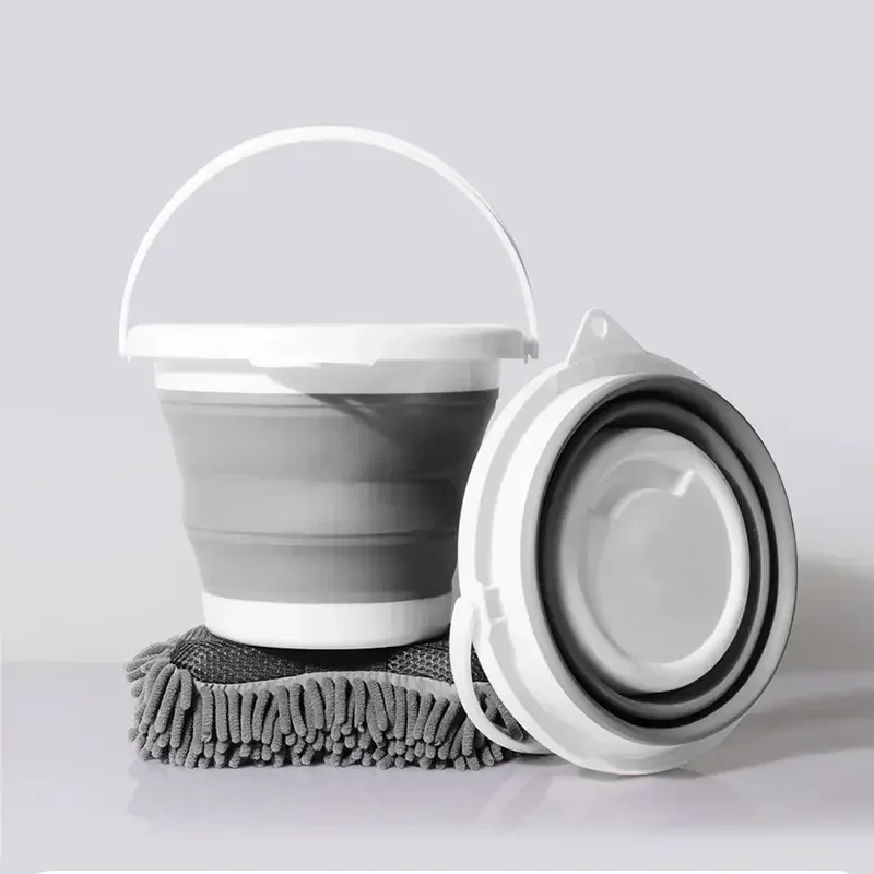 5L portable folding car wash bucket for outdoor fishing trip camping home storage