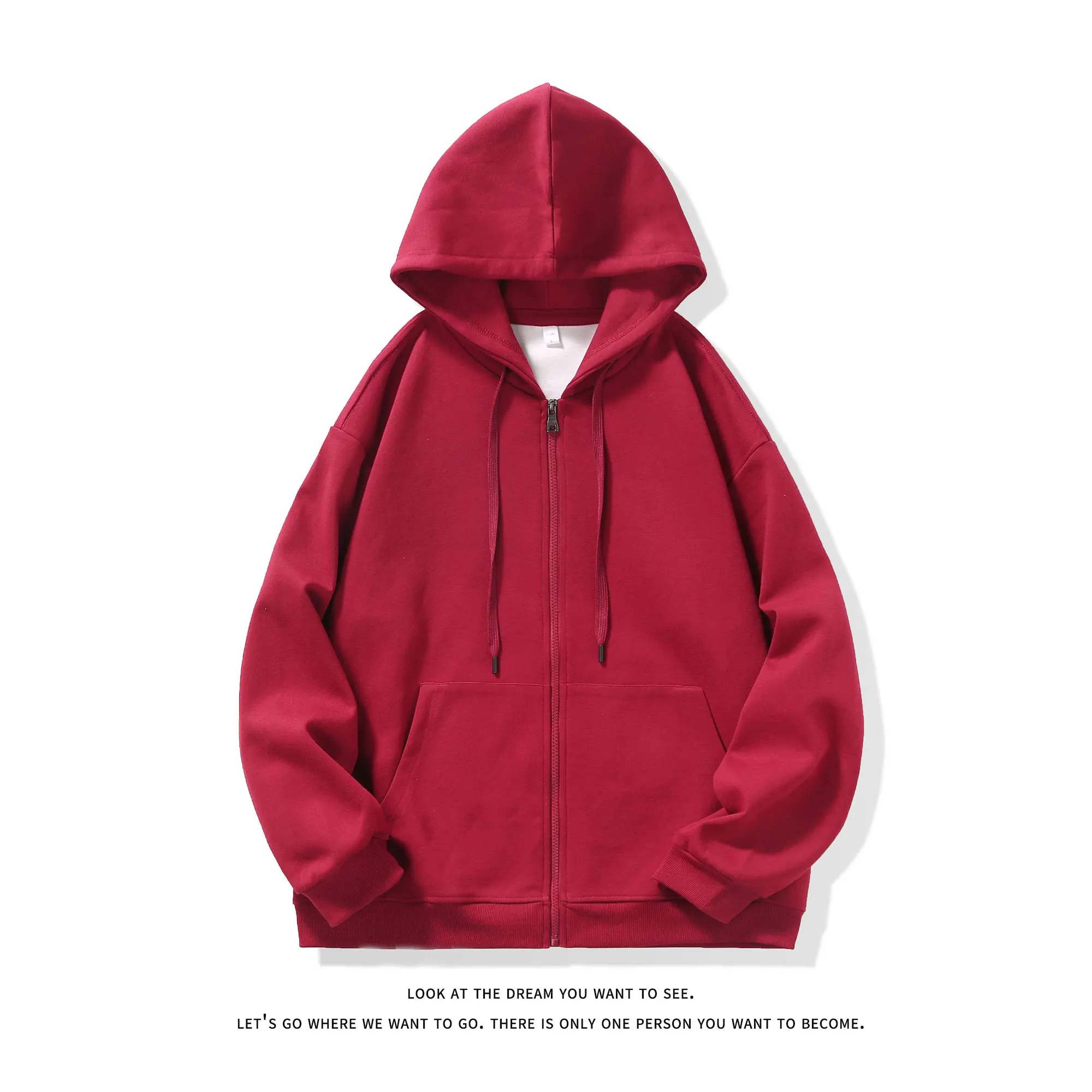 Men Sweatshirts Pullover No Hood With Zippers Collar Hip Hop Rock Punk Hoodies Outwear