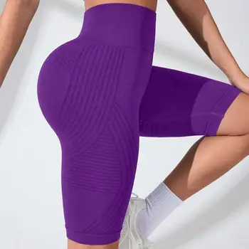 Women High Waist Yoga Shorts Tummy Control Workout Running Gym Fitness Sportswear Quick Dry Booty Shorts Athletic Biker Shorts