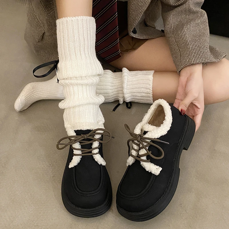 

Women Shoes Platform Flats Goth Boots Cotton Keep Warm Short Plush Running Sneakers Sport Winter Designer Ankle Fashion Boots