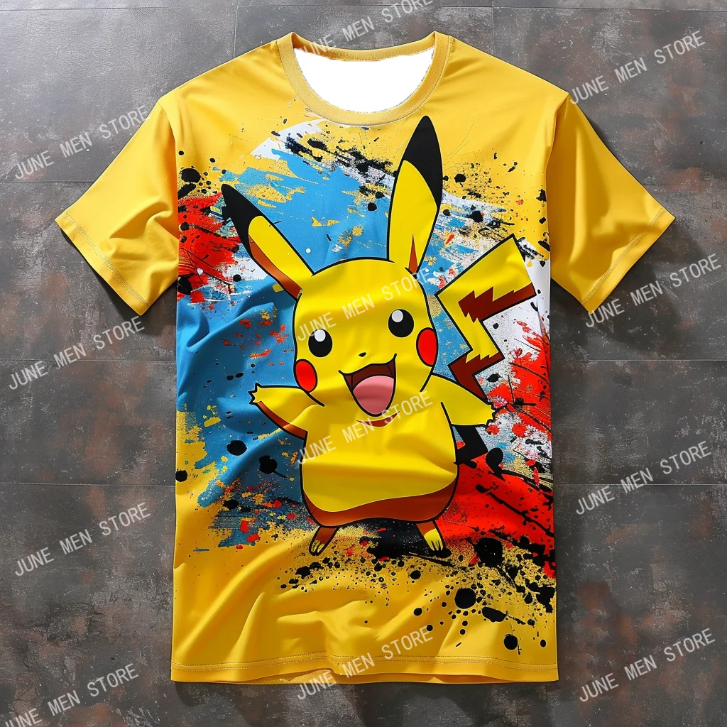 3d Print Pokemon T Shirt Men Clothing Tshirt Cartoon Kids Boys Girls Children Short Sleeves Summer Pikachu Pokémon Men Clothing 2