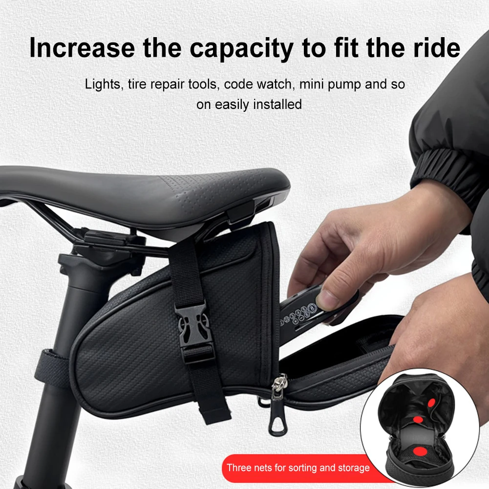 1L Reflective Cycling Bag Waterproof Ultralight Bicycle Tail Bag Large Capacity Bike Under Seat Pack MTB Road Bike Accessories