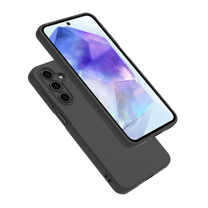 Slim Matte Black Silicone Case for Samsung Galaxy A16 - TPU Soft Back Cover