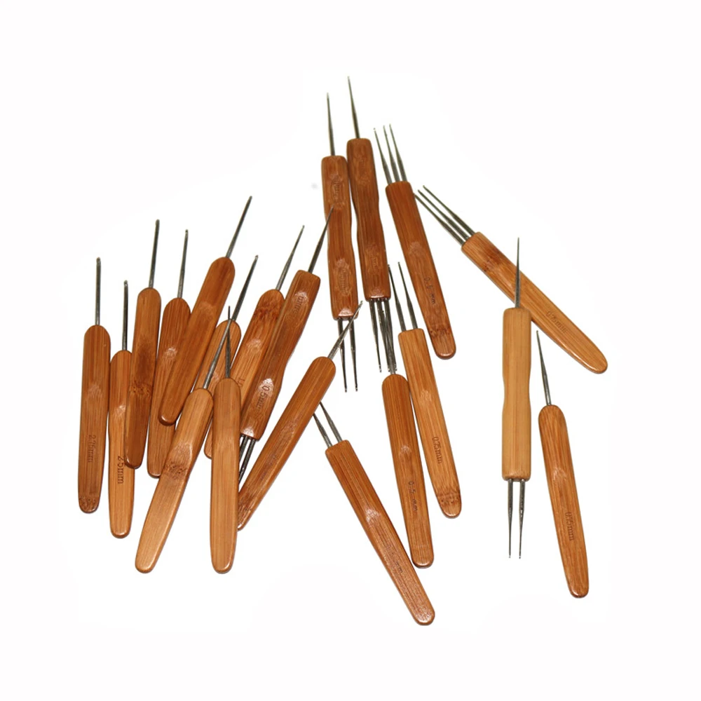 Set di 9 uncinetti con manico in bambù KZQ, strumenti ergonomici per