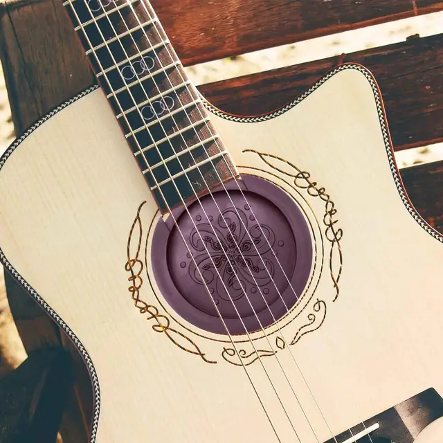 Tappo Copri-foro Per Chitarra Acustica 40/41" - Nero, In Gomma Morbida, Anti Feedback - Foto 8