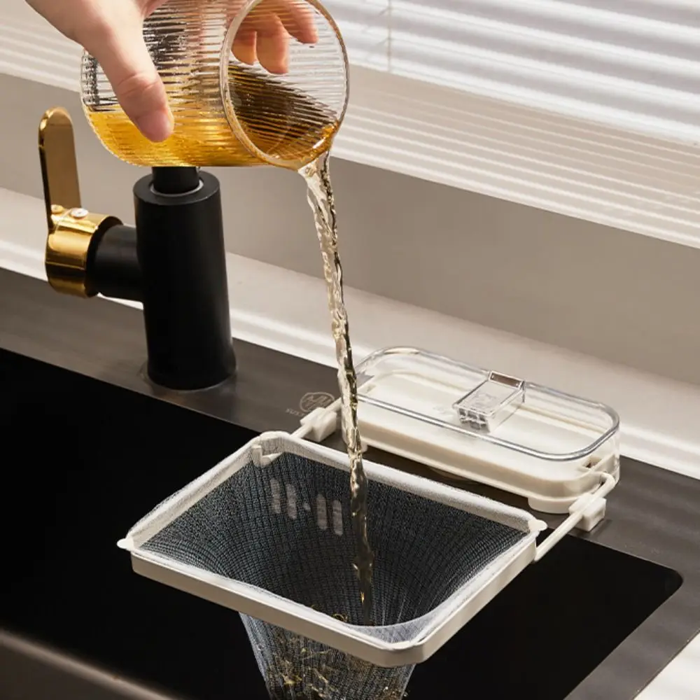 

Fine Mesh Sink Filter Rack Strong Load-bearing With Disposable Filter Sink Strainer Basket Folded Design Garbage Drain Rack
