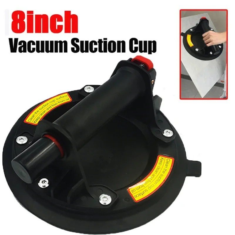 Vacuum Suction Cup 8 Inch 220Kg Carrying Capacity Heavy Duty Glass Suction Cup Lifter For Granite Tile Glass Manual Lifting