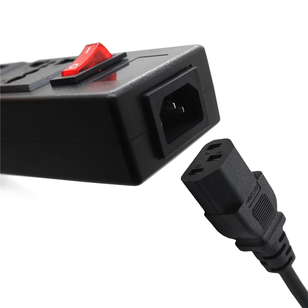 Universal 4-Way Power Strip with Overload Protection and Circuit Breaker