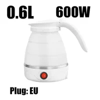 0.6L Mini Folding Kettle Portable Water Heater 600W Silicone Leakproof Electric Kettle Travel Household FoldableKitchenAppliance 1