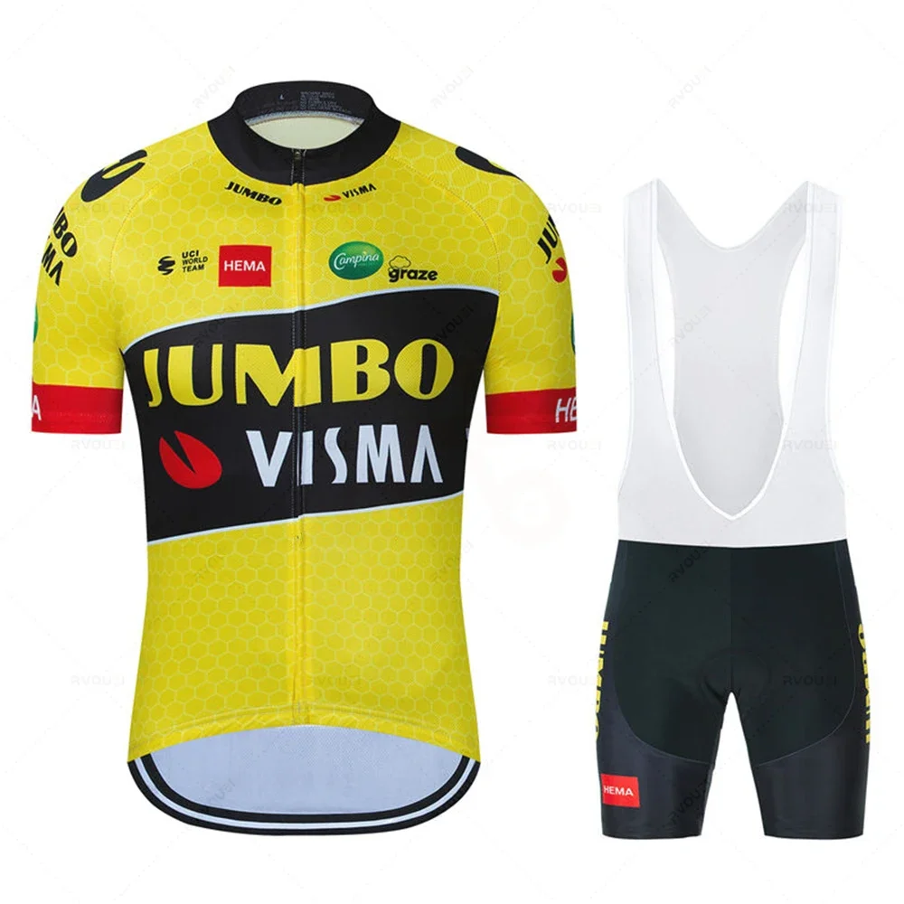 Jumbo Visma-Jersey de ciclismo de manga curta para homens, MTB Bike Uniform, Vestuário de bicicleta, Novo, 2023 4