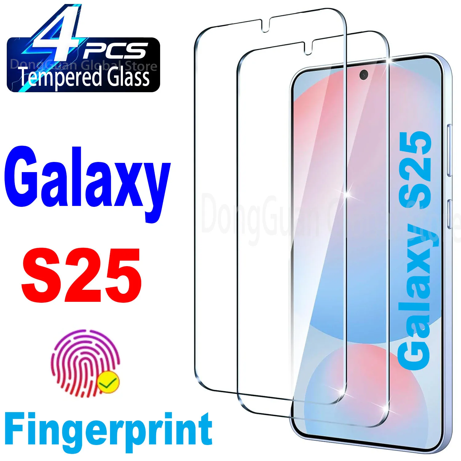 1/4 Stücke 0,2mm Gehärtetes Glas Für Samsung Galaxy S25 5G Fingerabdruck Entsperren Displayschutzfolie Glasfolie