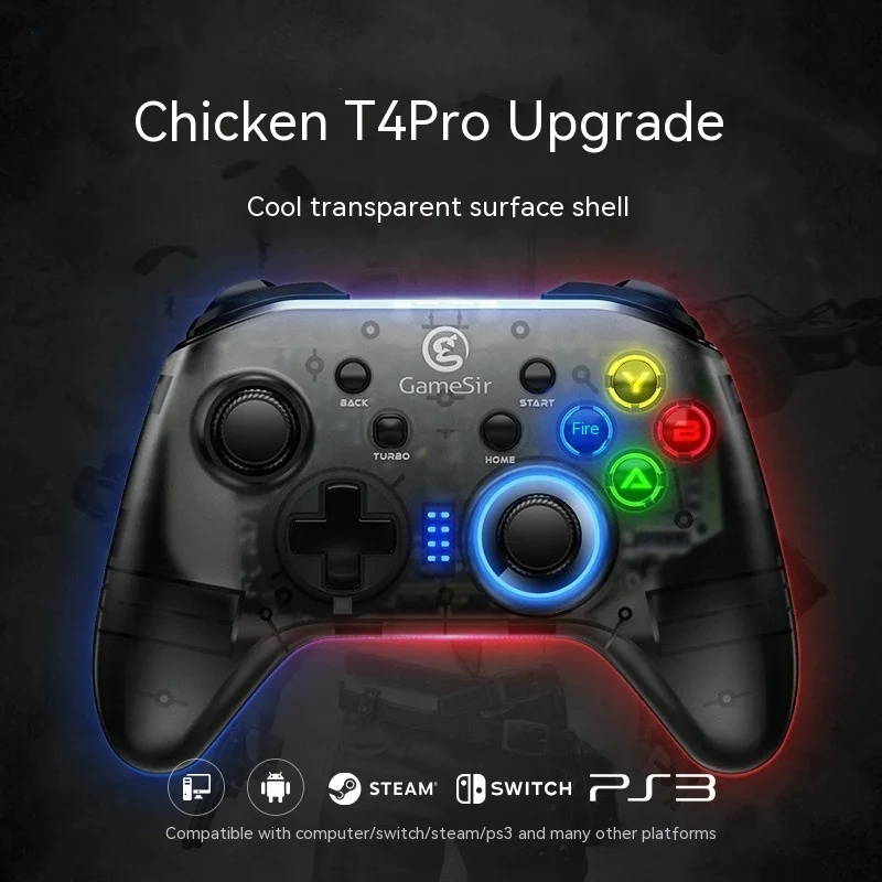

Проводной и беспроводной геймпад T4pro для компьютера, телефона на Android, Ps3, линейный эластичный триггер, длительный срок службы батареи, эргономичный геймпад