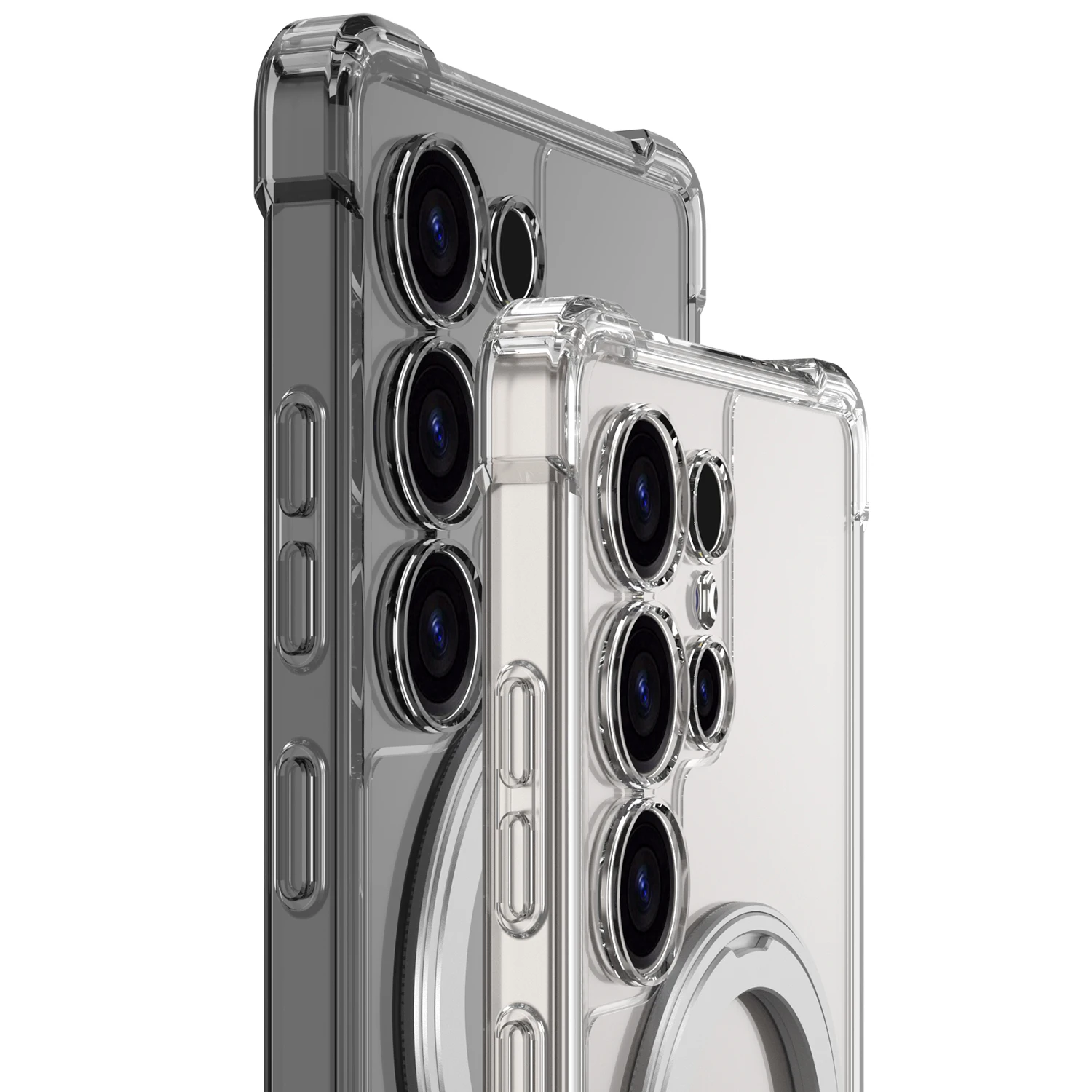 Enhanced Magnetic Clear Acrylic Stand Case with Airbag Anti-Knock Cover