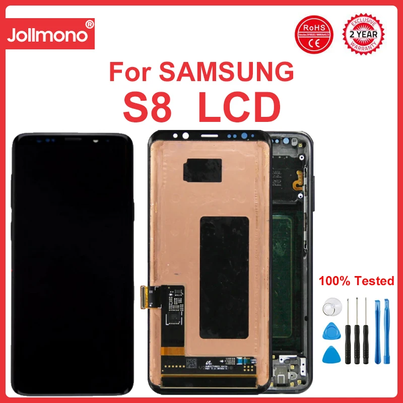 Sostituzione Dello Schermo Per Samsung Galaxy S8 Plus G955 G955F, Display Lcd Touch Screen Digitale Con Cornice Per Samsung S8