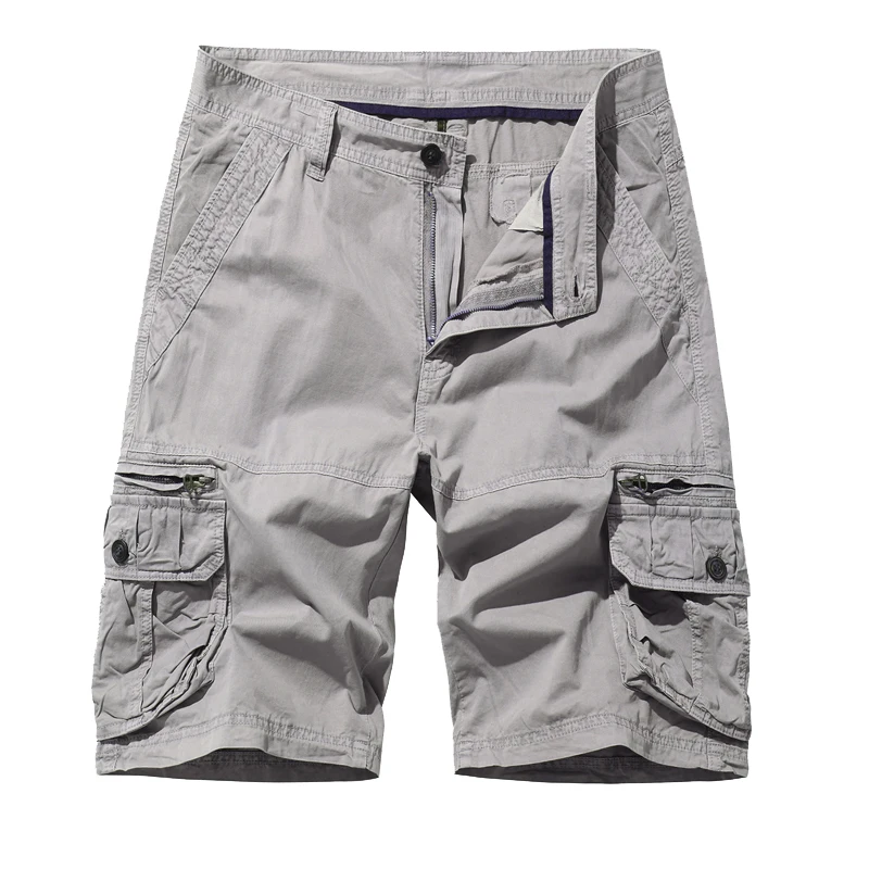 thumbnail image 1 of Pantalones cortos holgados e informales para hombre, de talla europea, con múltiples bolsillos y cinco puntos, de corte mediano, 1 of 5