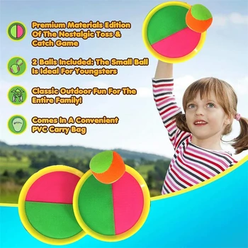 Outdoor Sport Toys Plastic Beach Racket Catch Paddle Outside Game Toss and Catch Velcro-s Ball Perfect Beach Playground Sets