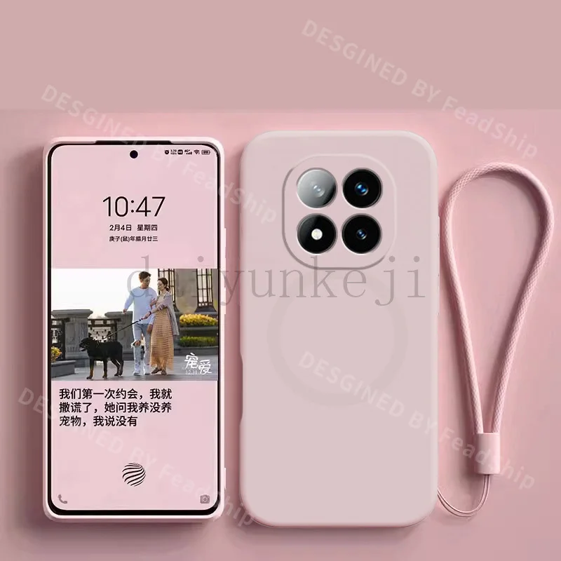 Magnetic Silicone Phone Case with Screen Protector and Wireless Charging Compatibility