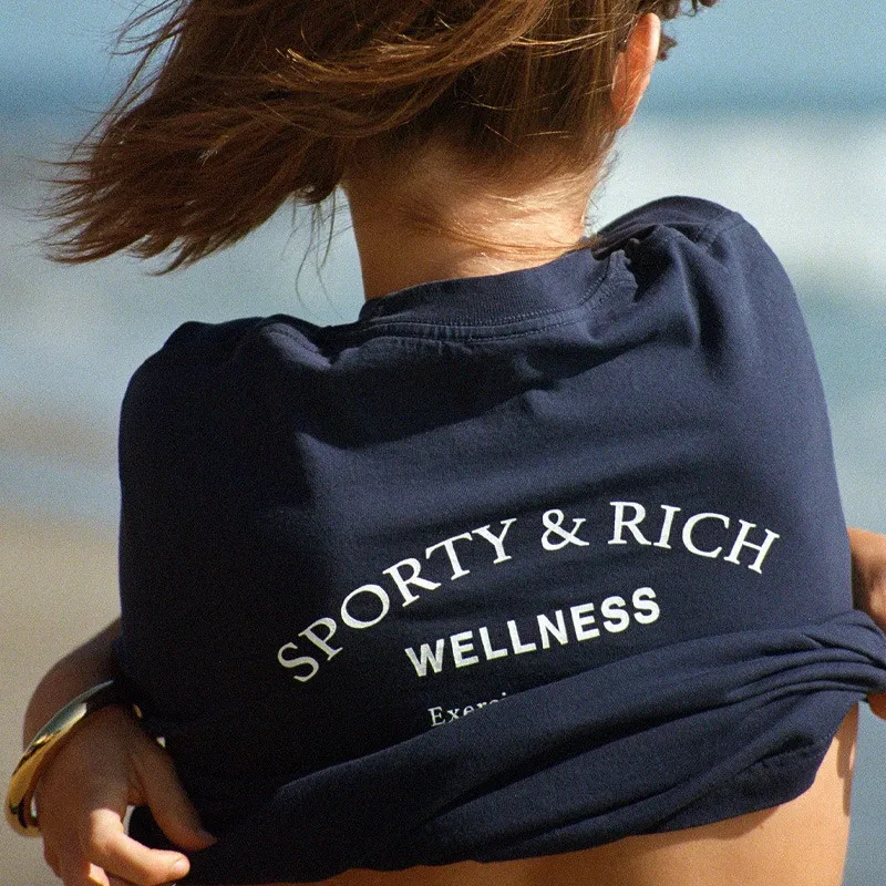 

2024 Summer Stay Active Letters Printing Women Vintage T shirts Short Sleeve Loose Cotton Crewneck Tops Ins Fashion O Neck Tees