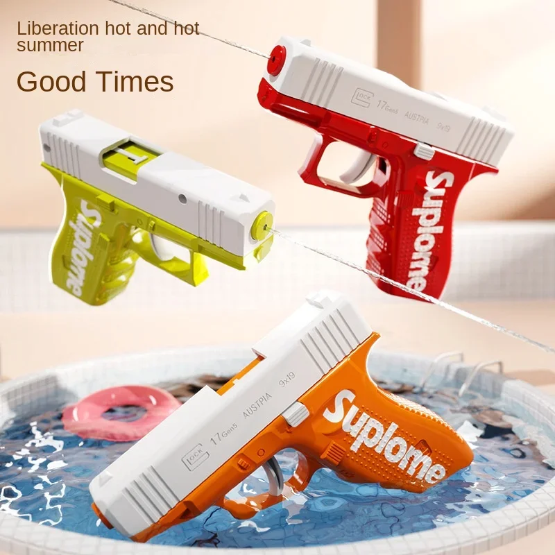 

Children's Water Gun, Manual Continuous Glock Ges.m.b.H. Water Gun, Boys and Girls Play Bucket Cooling Toys in Summer Water Gun